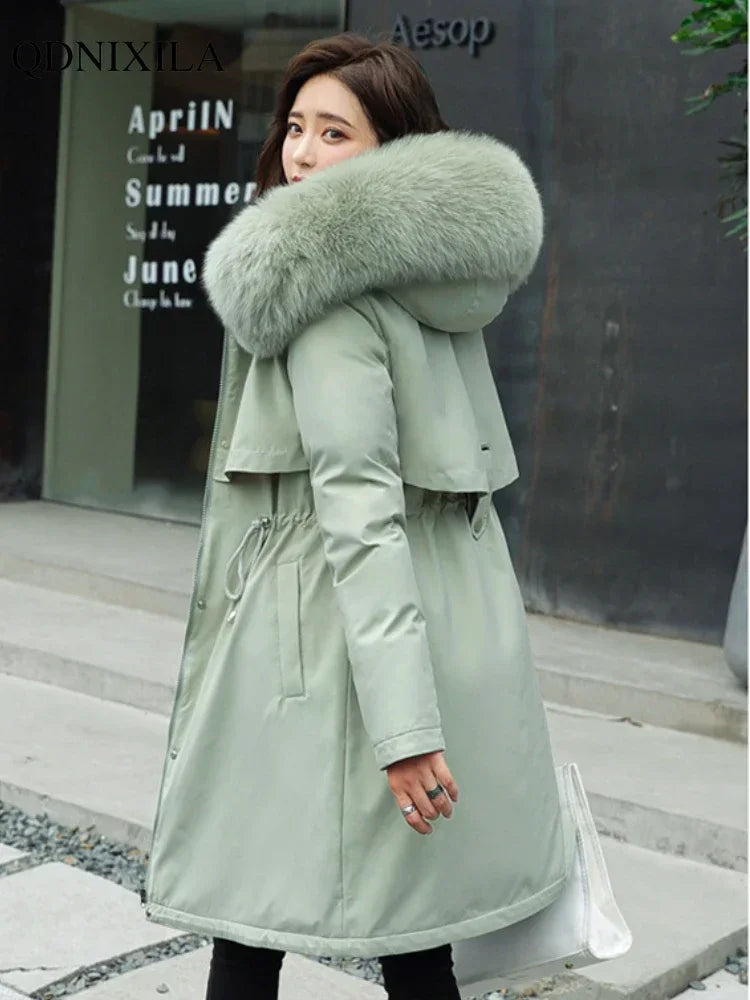 Parkas pour femmes en coton peluche