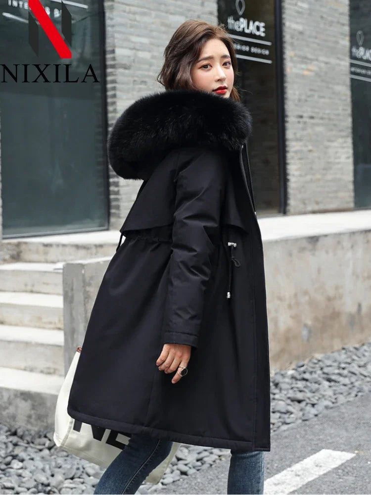 Parkas pour femmes en coton peluche