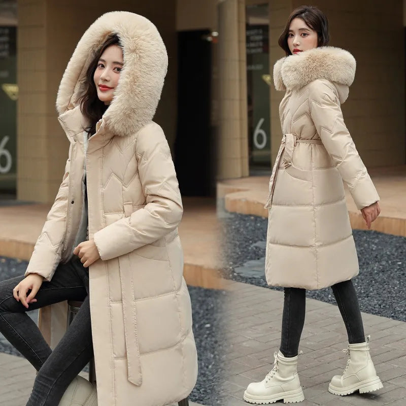 Parka d'hiver long manteau en duvet