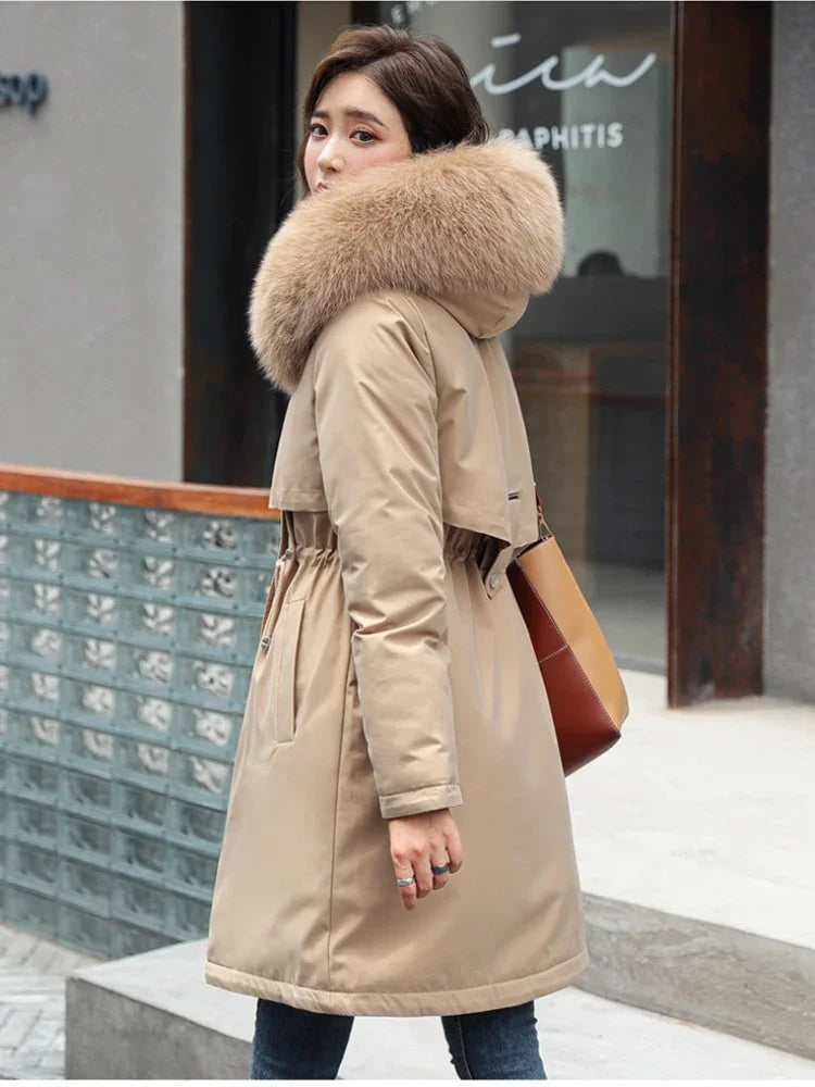 Parkas pour femmes en coton peluche