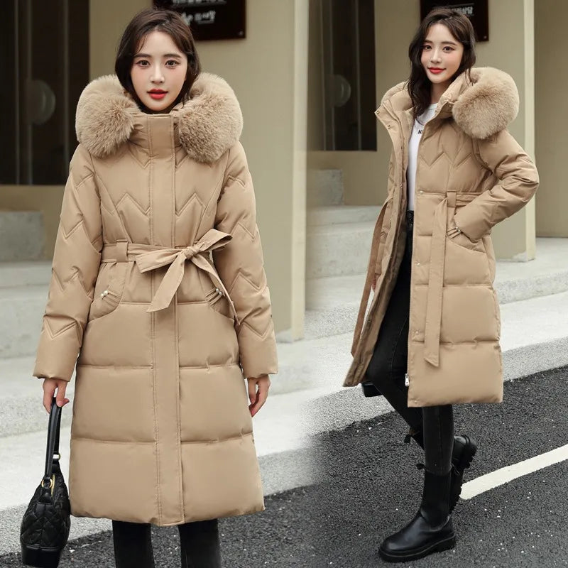 Parka d'hiver long manteau en duvet