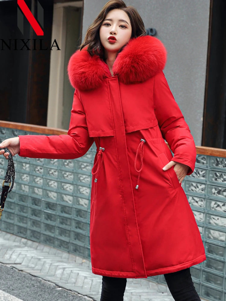 Parkas pour femmes en coton peluche