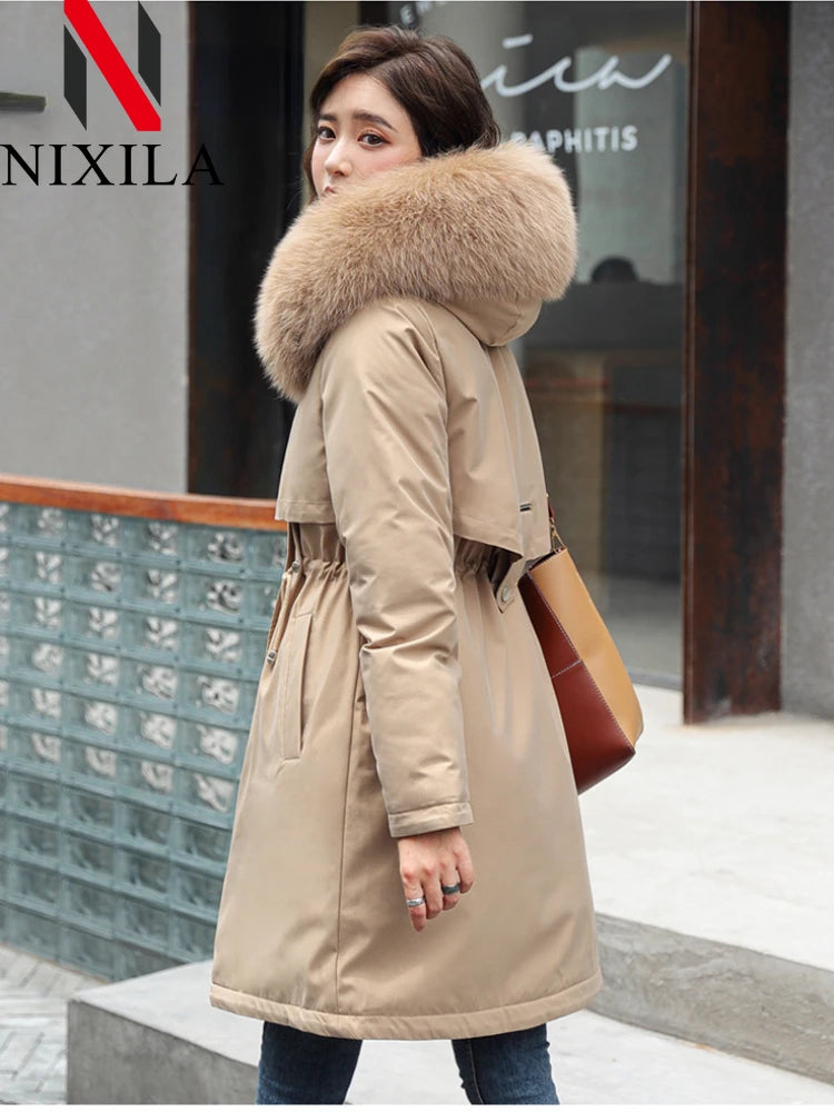 Parkas pour femmes en coton peluche