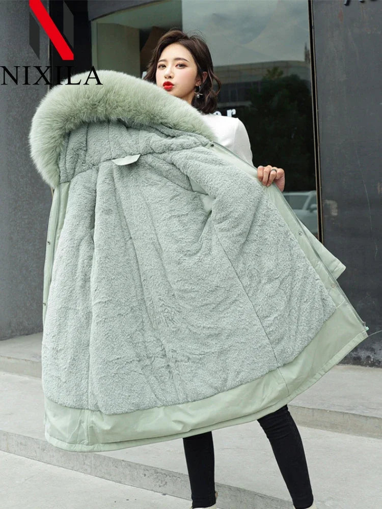 Parkas pour femmes en coton peluche