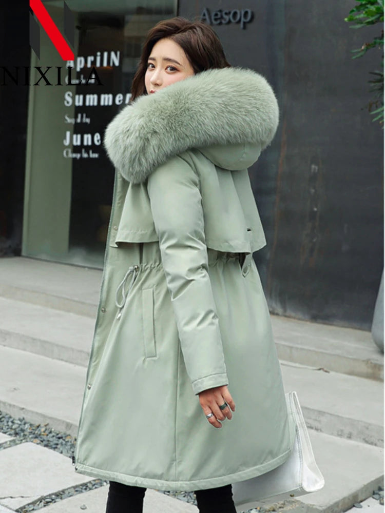 Parkas pour femmes en coton peluche